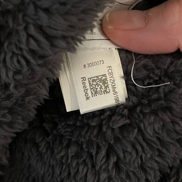 Reebok Men's Charcoal Gray Sherpa Fleece Jacket Full Zip Front Pockets Large - Picture 5 of 10